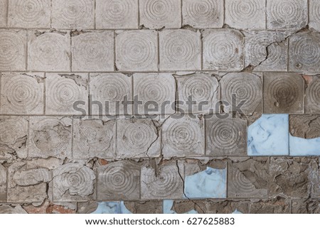 Vintage cracked  wall grey tile texture background. Abstract background.