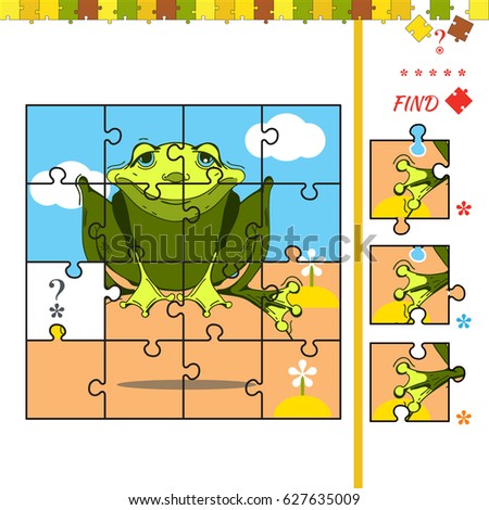 Activity task for preschool children with frog