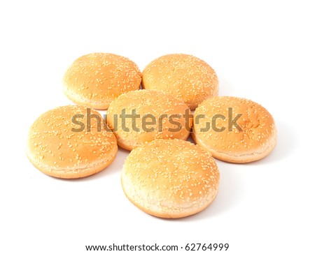 buns for hamburger, cheeseburger on a white background