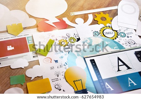 Graphic and web design. Concept for creative process, graphic and web design and development, corporate identity, logo, stationary and product design, marketing, social media, app development.