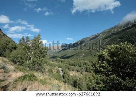 Carol valley in the Carlit massif in Pyrenees orientales, South of France

