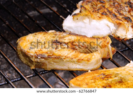 grilling steak from fish