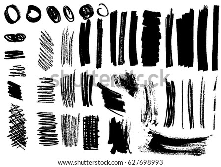 detail brush paint stroke collection. vector