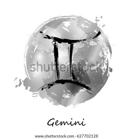 Abstract illustration of the zodiac sign Gemini. Zodiac icon. Astrology.