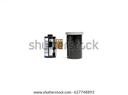 HuaHin Thailand - april 24, 2017 :Cartridge Camera film 35 mm retro classic isolate on white background