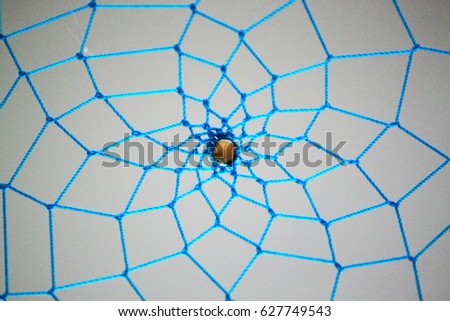 pattern of blue dream catcher close up isolated 