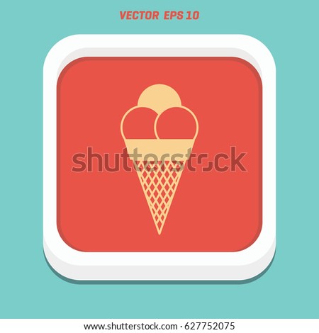 Gray Ice Cream icon isolated on background. Modern simple flat summer food sign. Business, internet concept. Trendy sweet vector symbol for website design, web button, mobile app. Logo illustration