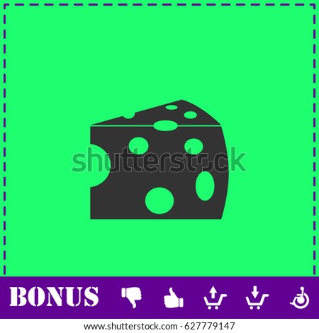 Cheese icon flat. Simple vector symbol and bonus icon