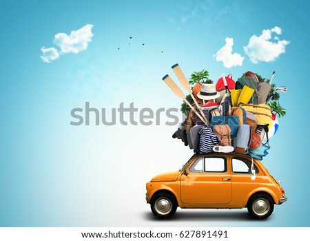 Vacation and travel, a huge pile of things for the holiday Royalty-Free Stock Photo #627891491