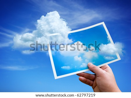 Clouds rising up from a picture.