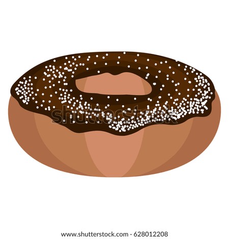 Isolated donut on a white background, Vector illustration
