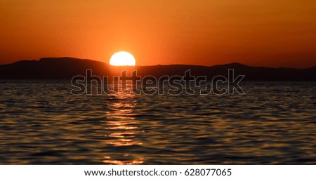 Beautiful sunset in Halkidiki, Athos, Greece
