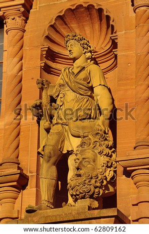 Heidelberger Castle, Ottheinrich building, statue of David