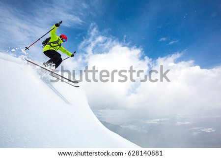 good skiing in the snowy mountains, Carpathians, Ukraine, good winter day, ski season