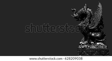 black monster or singha, The guardian animal with breeding of lion, elephant and bird  