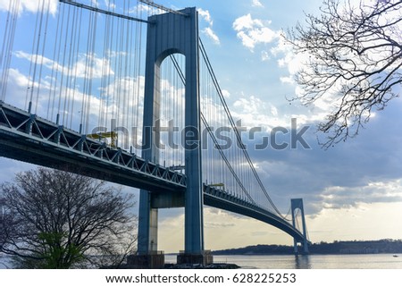 Verrazano bridge connecting Brooklyn to Staten Island in New York City.