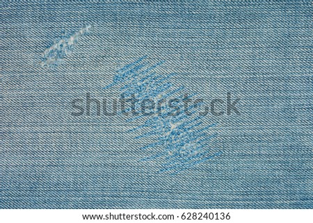 Denim texture with the hole