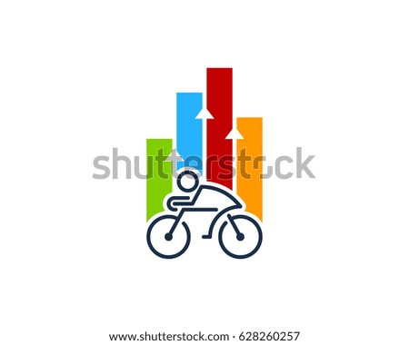 Bike Stats Icon Logo Design Element