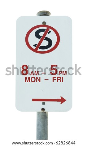 no stopping traffic sign on white background