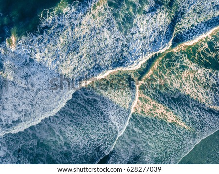 Aerial view of rolling waves