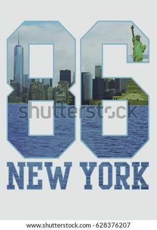  Photo print New York College sport , typography, tee shirt graphics , athletic
