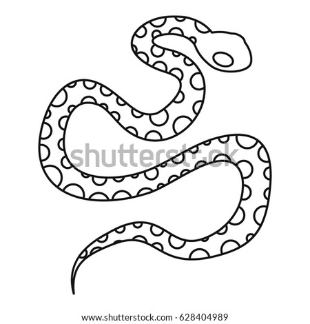 Python snake icon in outline style isolated on white background vector illustration
