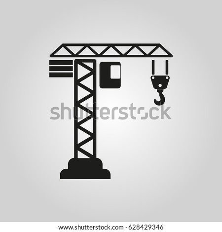 Crane icon. Construction, lift, build symbol. Flat design. Stock - Vector illustration
