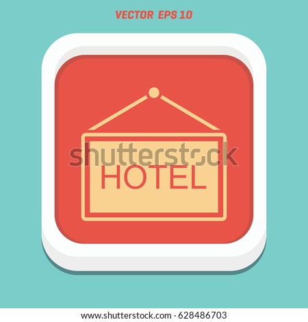 Hotel Signboard Vector Icon