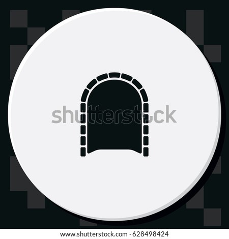 Flat tunnel icon. Entrance illustration.