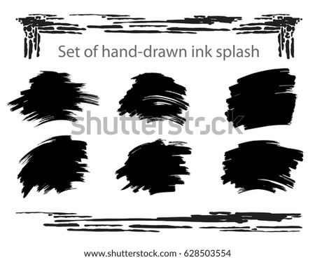 Set of hand-drawn ink stains Vector illustration