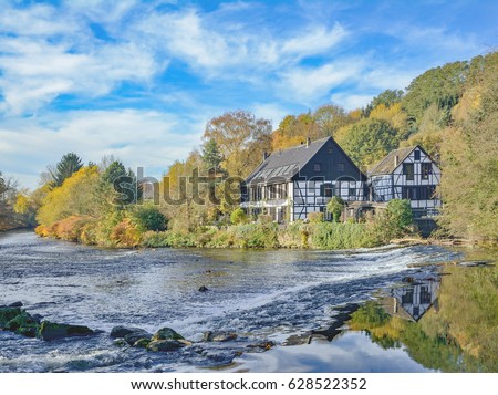 Wipperkotten at Wupper River near Solingen in Bergisches Land,North Rhine Westphalia,Germany Royalty-Free Stock Photo #628522352