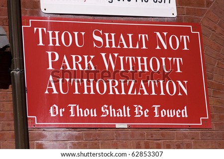 A unique sign in a Massachusetts church parking lot.