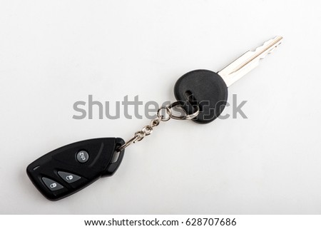car keys on white background