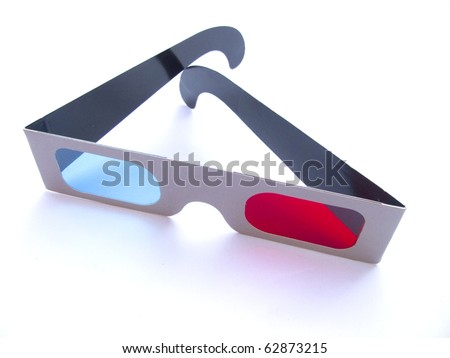 3D glasses on white backgroung