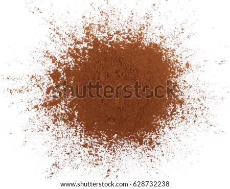 pile cocoa powder isolated on white background, with top view
 Royalty-Free Stock Photo #628732238