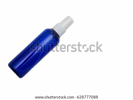 Blue bottle with a white spray cap