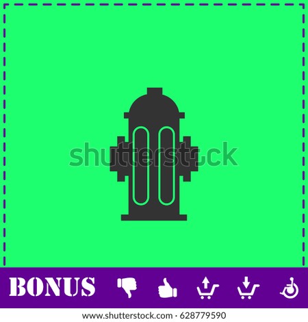 Fire hydrant icon flat. Simple vector symbol and bonus icon