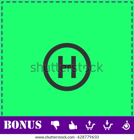 Hospital icon flat. Simple vector symbol and bonus icon