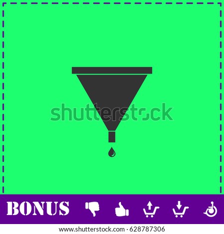 Filter funnel icon flat. Simple vector symbol and bonus icon