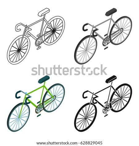 Bicycle icon in cartoon style isolated on white background. Transportation symbol stock vector illustration.