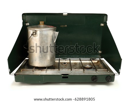 Worn Camping Stove and Coffee Pot
