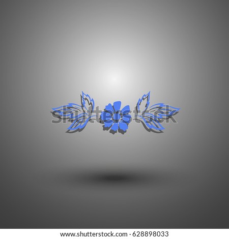 Flower icon on grey background - Vector