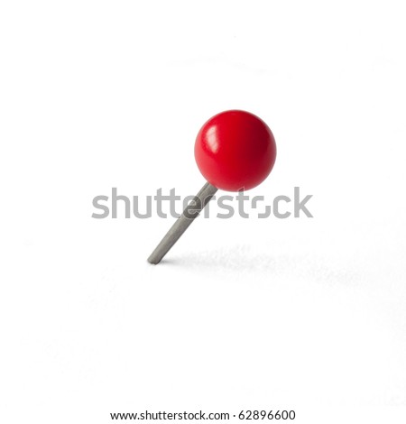 Round Red Pushpin isolated on white, clipping path included Royalty-Free Stock Photo #62896600