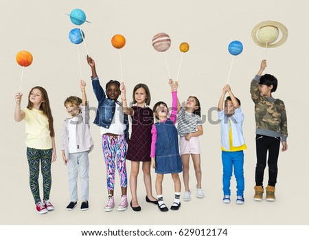 A children are holding asteroid.