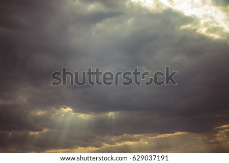 Sun rays in epic clouds