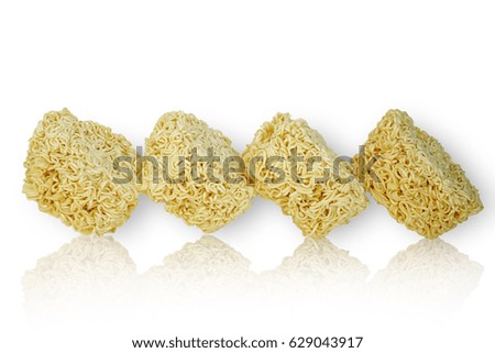 Noodles isolated on white background with clipping path.