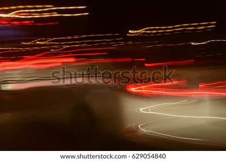 Abstract blurred background. Colorful of light in the night.