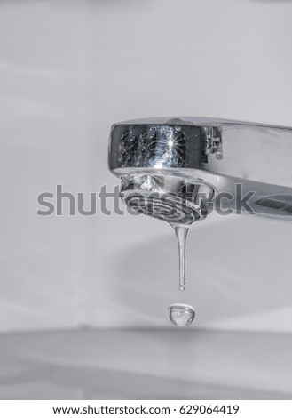 Faucet with Water drops for clean the hands or drink water