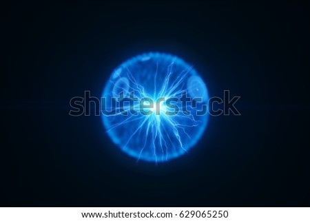 Abstract science background and object, electric lighting sphere ball. Royalty-Free Stock Photo #629065250