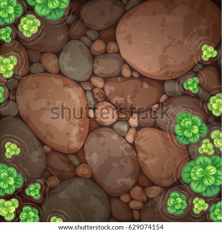 natural pond top view vector illustration